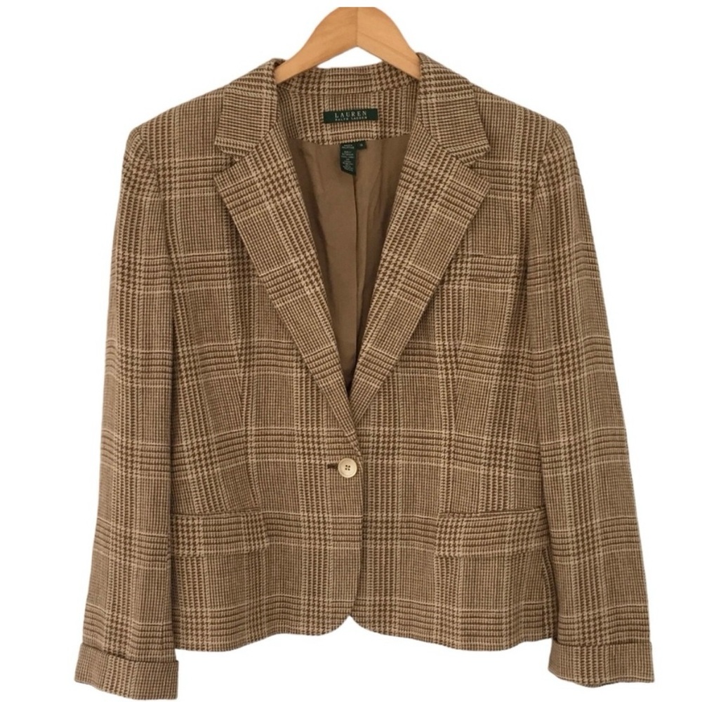 Lauren Ralph Lauren Women's Glen Plaid Vintage Blazer- 16